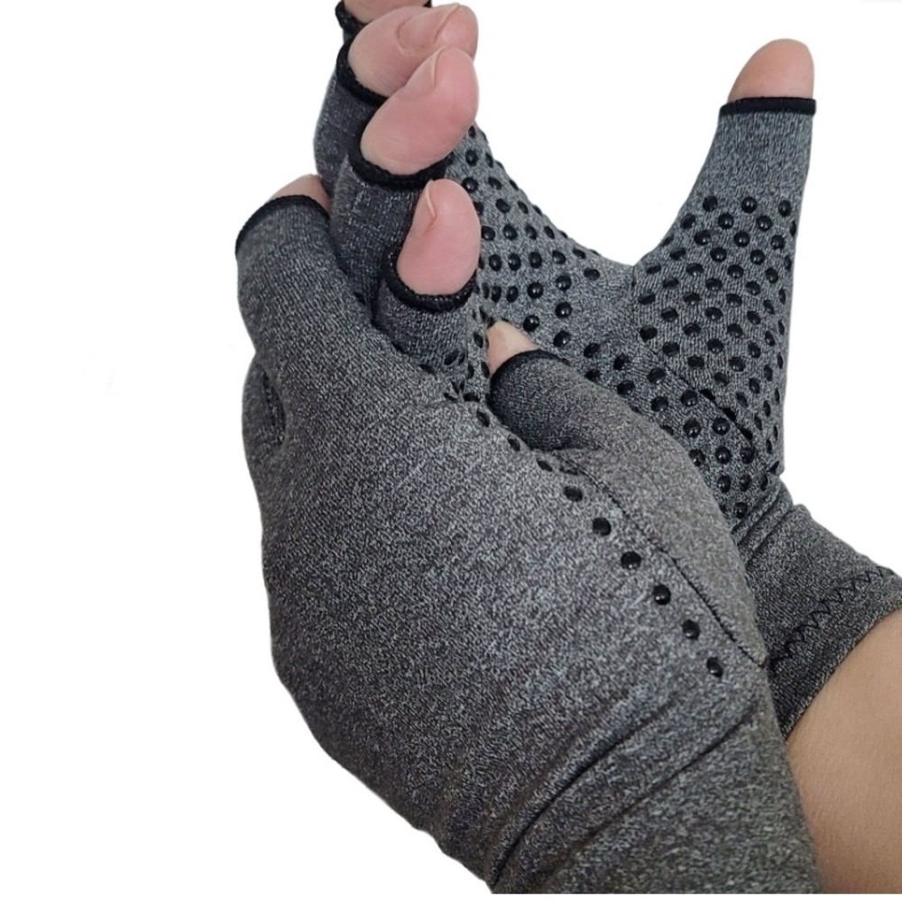 NEW Handy Solutions Fingerless Compression Gloves for Arthritis size: L 2 pairs